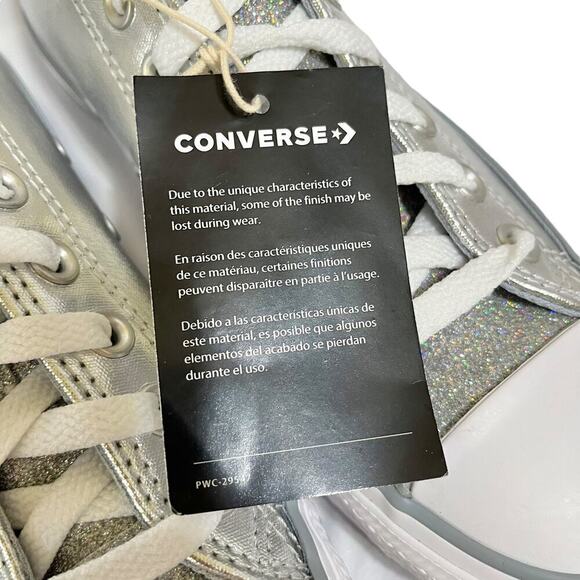 NWT Converse Chuck Taylor All Star Heirloom Silver Sparkle Low Top Sneakers - Picture 5 of 9